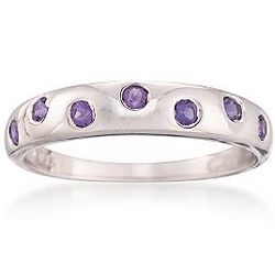 Sterling Silver Amethyst Scatter Ring