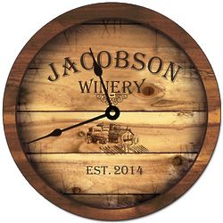 Family Winery Personalized Wall Clock