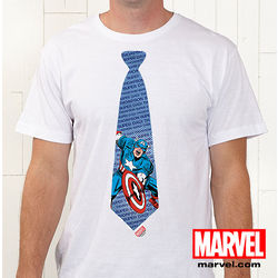 Retro Superhero Personalized Tie T-Shirt