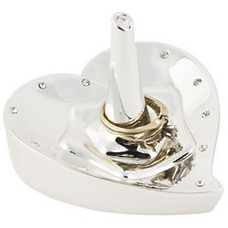 Heart-Shaped Ring Holder with Crystal Accents