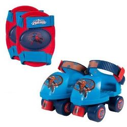 Spider Man Junior Roller Skates with Knee Pads