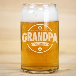 Engraved Grandpa Beer Can Glass