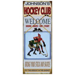 Personalized Hockey Welcome Sign