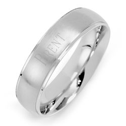 Men's Personalized 6 MM Raised Stainless Steel Band