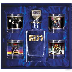 KISS 5 Piece Decanter and Glasses Set with Album Cover Artwork