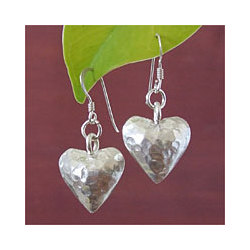 'In My Heart' Silver Heart Earrings