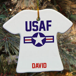 Personalized Ceramic Air Force Ornament