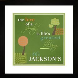 Love of a Family Personalized Framed 14x14 Art Print