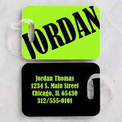 Personalized Neon Luggage Tag Set
