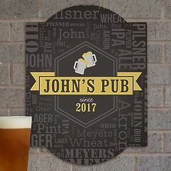 Personalized Pub Word-Art Wall Sign