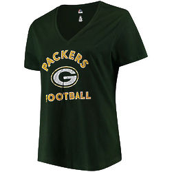 Lady's Green Bay Packers Spirit V-Neck T-Shirt