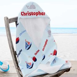 Personalized Water World Hooded Beach Towel