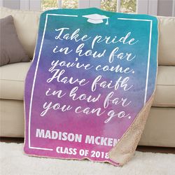Personalized Colorful Congratulations Sherpa Throw Blanket
