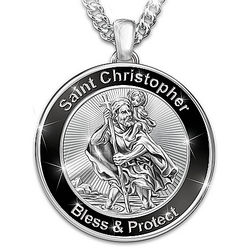 St Christopher Personalized Pendant Necklace for Son