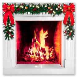 Faux Fireplace Lighted Christmas Wall Decor