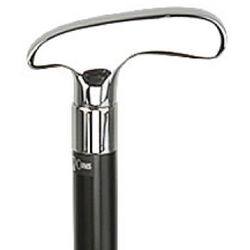 Chrome Plated Golf Putter Walking Cane with Black Beechwood Shaft