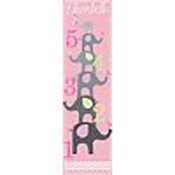 Personalized Girl's Elephant Love Canvas Growth Chart