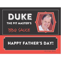 Pit Master BBQ Sauce with Personlized Photo Label