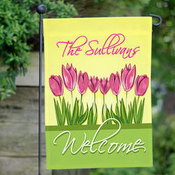 Personalized Tulips Garden Flag