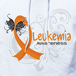 Personalized Leukemia Awareness Ribbon Hooded Sweatshirt