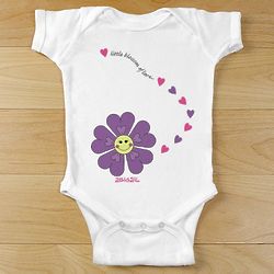 Personalized Baby's Purple Flower Creeper
