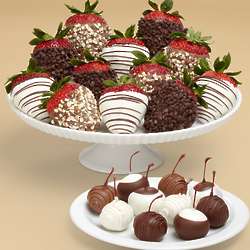 10 Dipped Cherries & 12 Fancy Chocolate Chip Covered Strawberries