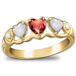 Loving Hearts Diamond and Gemstone Eternity Ring