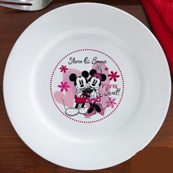 You're Sweet Personalized Mickey Mouse & Minnie Mouse Plate