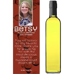 Roasted Chili Infused Olive Oil with Personlized Photo Label