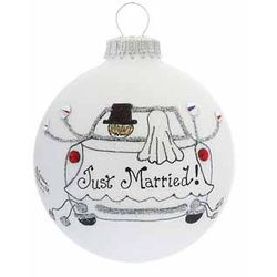 Personalized Just Married Car Ornament