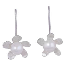 Flower Glow Cultured Pearl Drop Earrings