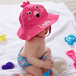 Baby Girl's Personalized Flamingo Sun Hat & Diaper Cover