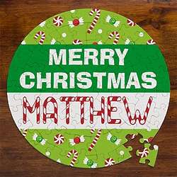 Personalized Merry Christmas Jigsaw Puzzle