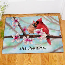 Personalized Spring Cardinals Doormat