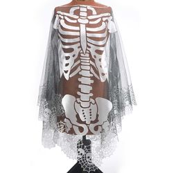 Halloween Skeleton Poncho