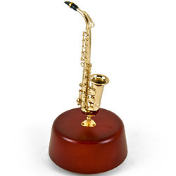 18 Note Miniature Saxophone with Rotating Musical Stand