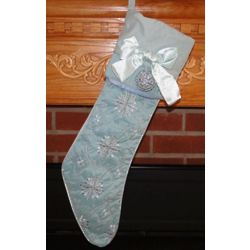 Blue Bedazzled Personalized Christmas Stocking
