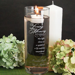 Personalized In Loving Memory Glass Candleholder