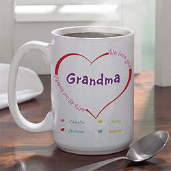 All Our Hearts Personalized Large Coffee Mug