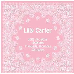 Personalized Pixie Rose Canvas Birth Announcement