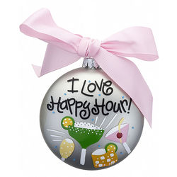Personalized I Love Happy Hour Christmas Ornament
