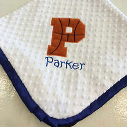 Personalized Basketball Initial Baby Blanket