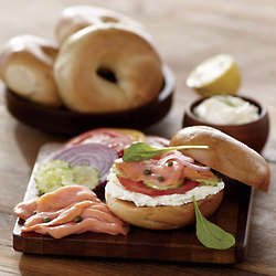 Plain Bagels, Lox and Cream Cheese