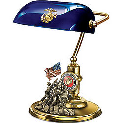 United States Marine Corps Iwo Jima Sculptue Library Lamp