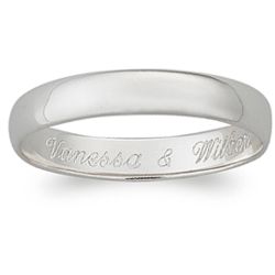 Sterling Silver Slim Engraved Message Ring