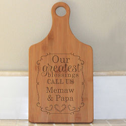 Our Greatest Blessings Personalized Paddle Cutting Board