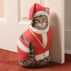 Santa Kitty Doorstop