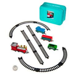 Train Toys in a Tin