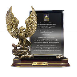 Army Honor Eagle Sculpture with Personalized Plaque