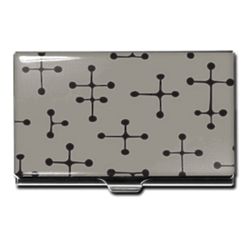 Dots Personalized Business Card Case in Grey